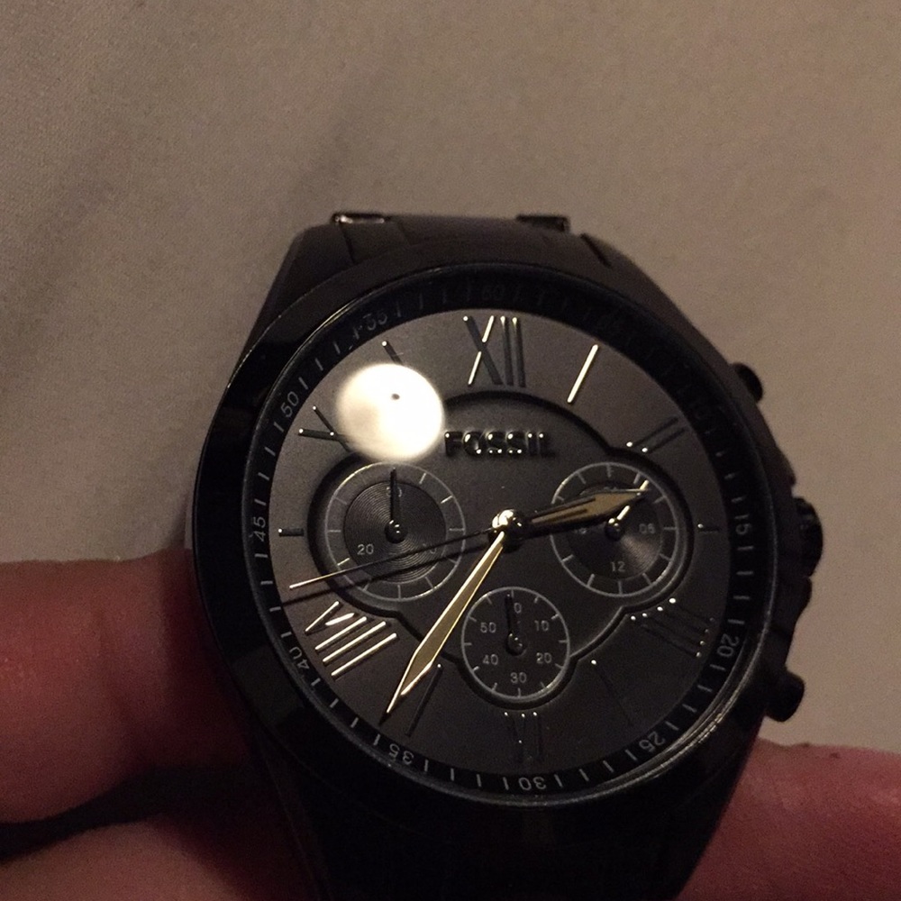 Black fossil watch.